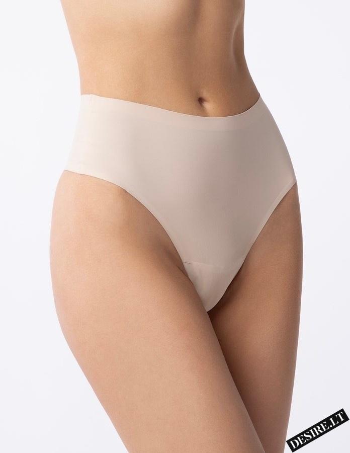 Besiūlės Julimex tanga kelnaitės aukštu juosmeniu SIMPLE STRING MAXI NUDE