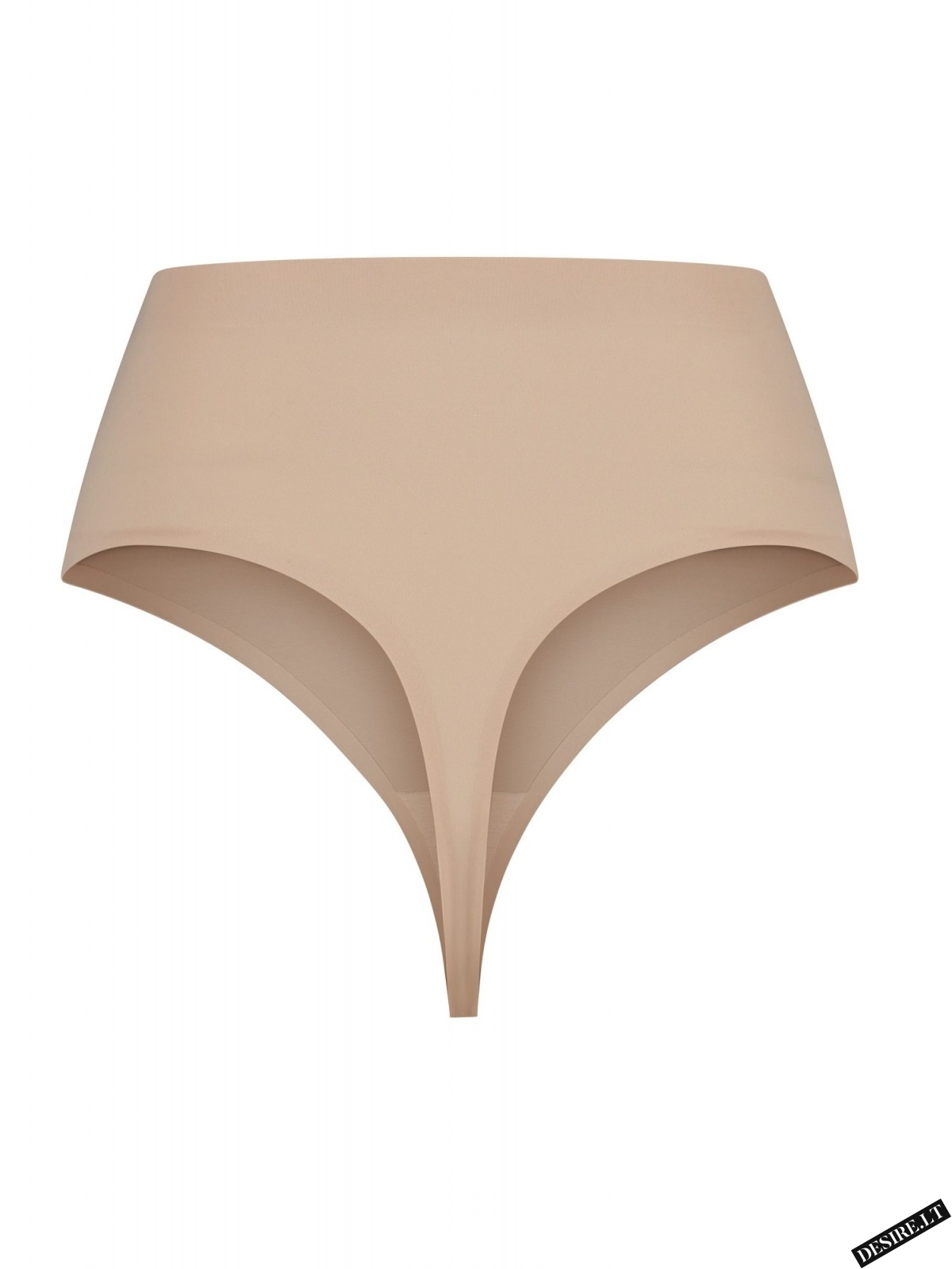 Bye Bra lengvos kompresijos besiūlės formuojančios tanga kelnaitės INVISIBLE MID WAIST THONG BEIGE