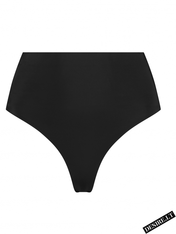 Bye Bra lengvos kompresijos besiūlės formuojančios tanga kelnaitės INVISIBLE MID WAIST THONG BLACK