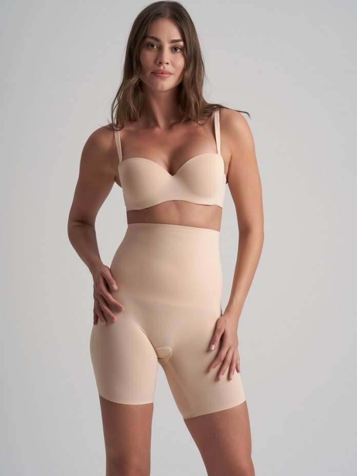 Itin stiprios kompresijos besiūliai formuojantys šortukai WAIST CONTROL HW BEIGE