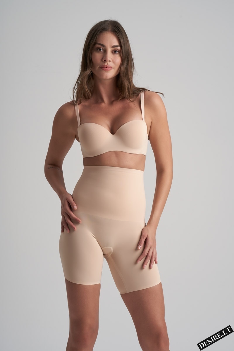 Bye Bra itin stiprios kompresijos besiūliai formuojantys šortukai WAIST CONTROL HW BEIGE