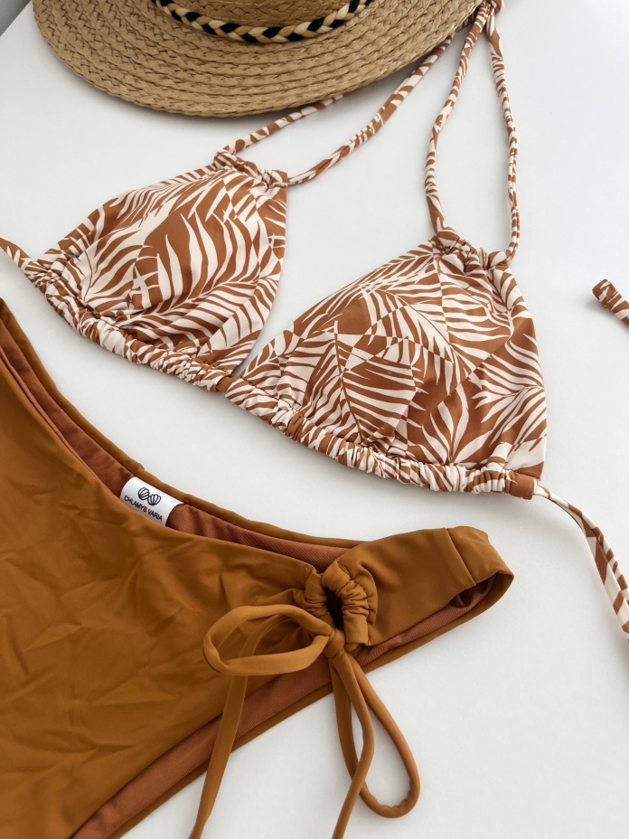 MrMiss bikini maudymosi kostiumėlis BROWN SUGAR FLORAL