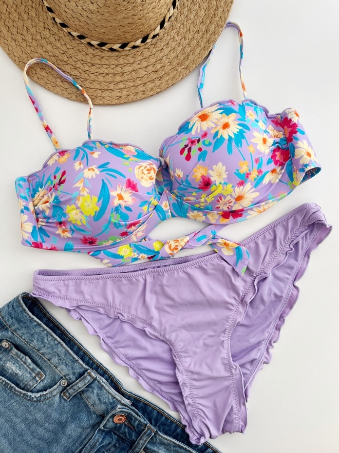 Push-up bikini maudymosi kostiumėlis LILAC SUMMER