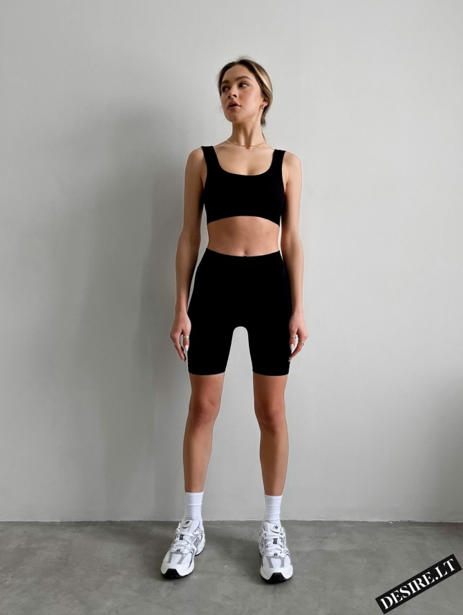 Sia Wear RIB biker šortai POWER RIB MID RISE BIKE SHORTS BLACK