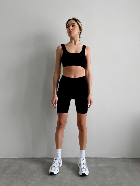 Sia Wear RIB biker šortai POWER RIB MID RISE BIKE SHORTS BLACK