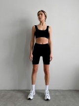 Sia Wear RIB biker šortai POWER RIB MID RISE BIKE SHORTS BLACK