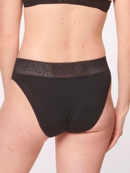 Menstruacinės Sloggi modalo kelnaitės PERIOD MEDIUM TAI BLACK, vidutinio sugeriamumo