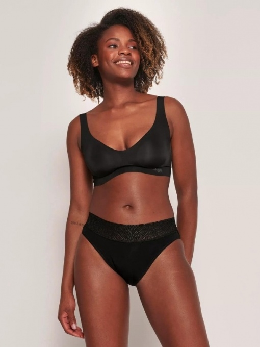 Menstruacinės Sloggi modalo kelnaitės PERIOD TAI HEAVY BLACK, didelio sugeriamumo