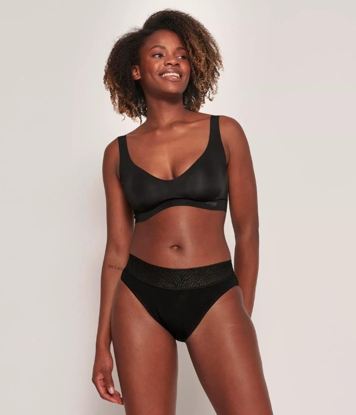 Menstruacinės Sloggi modalo kelnaitės PERIOD TAI HEAVY BLACK, didelio sugeriamumo