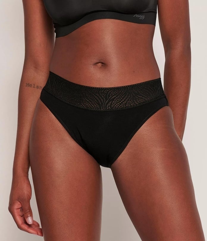 Menstruacinės Sloggi modalo kelnaitės PERIOD TAI HEAVY BLACK, didelio sugeriamumo