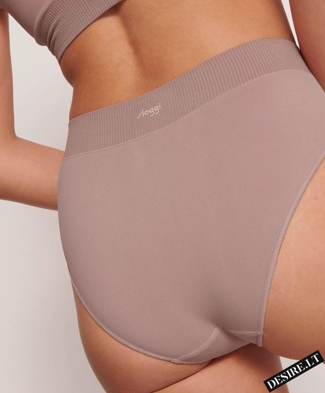 Sloggi kelnaitės aukštintu juosmeniu su alavijo mikrokapsulėmis EVER INFUSED ALOE HIGH WAIST FOGGY MAUVE