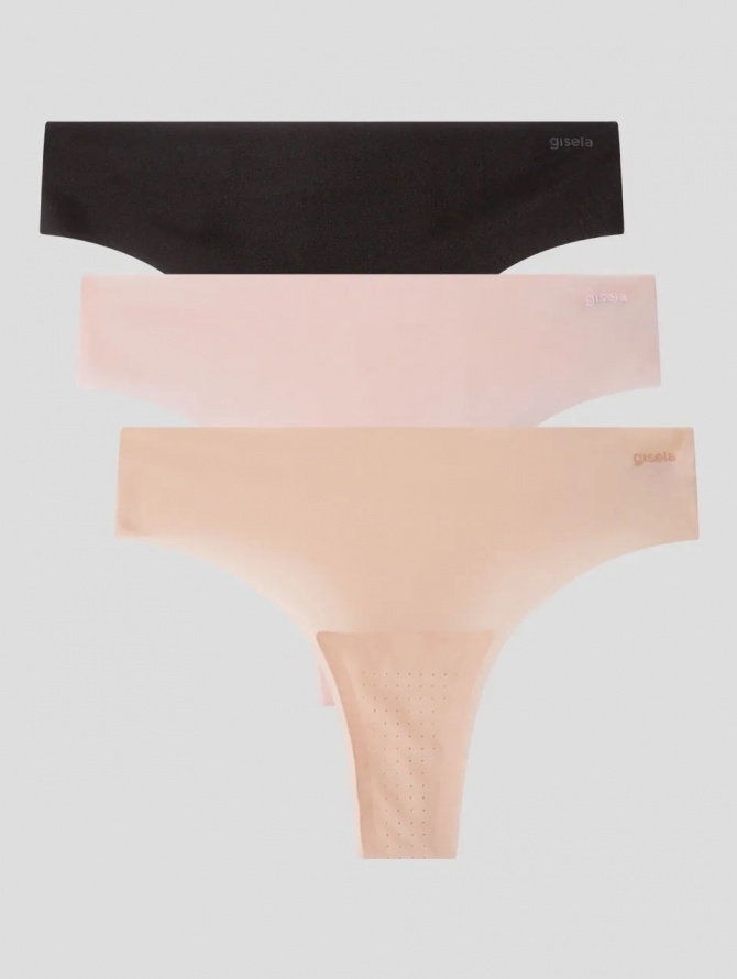 Gisela rinkinys 3 vnt. lazeriu kirptos tanga kelnaitės TANGA MIX 1/10023B
