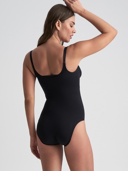 Stiprios kompresijos formuojantis Bye Bra bodis SOFT TOUCH OPEN BUST BLACK