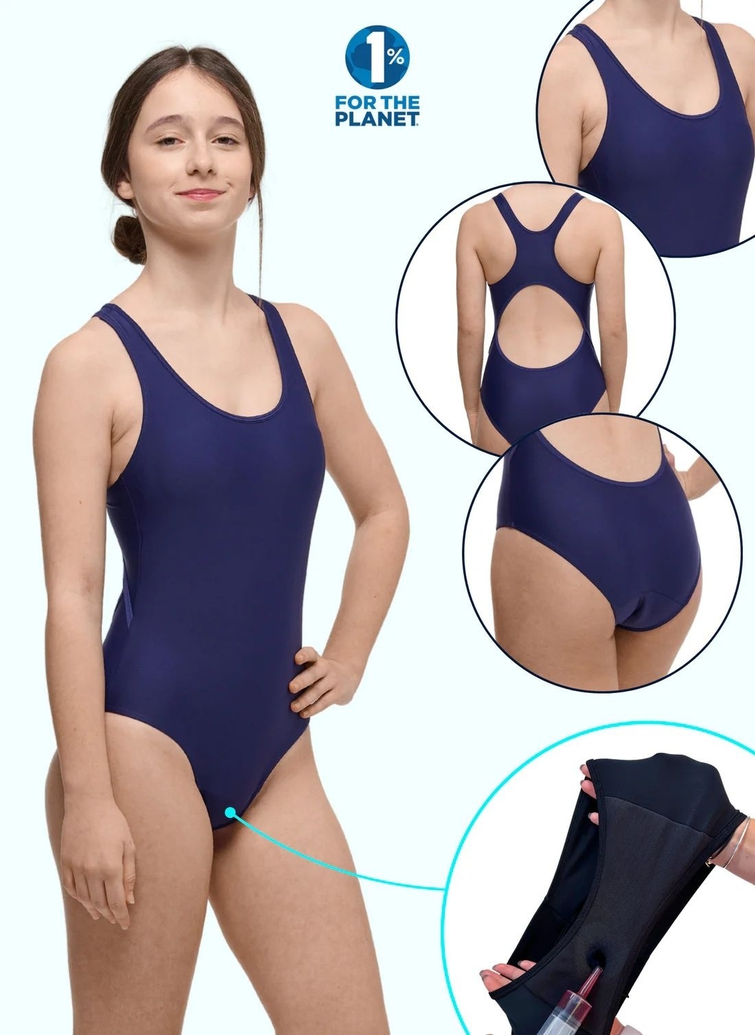 Menstruacinis maudymosi kostiumėlis paauglėms LOLA BLUE TEENS