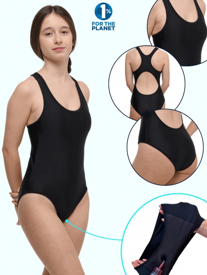 Menstruacinis maudymosi kostiumėlis paauglėms LOLA BLACK TEENS