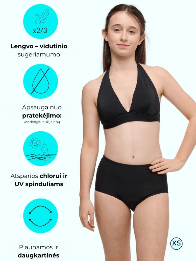 Menstruacinės besiūlės maudymosi kelnaitės paauglėms NAYA TEENS