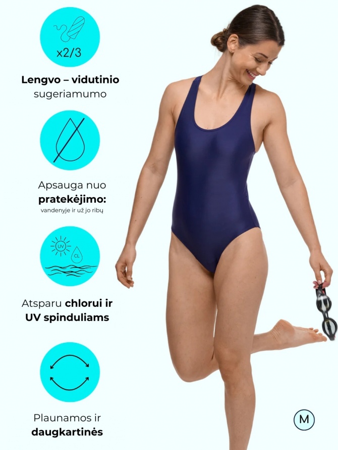 Vientisas menstruacinis maudymosi kostiumėlis LOLA BLUE