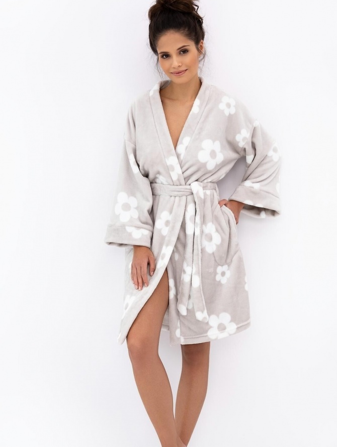 Sensis trumpas soft chalatas MELODY GREY
