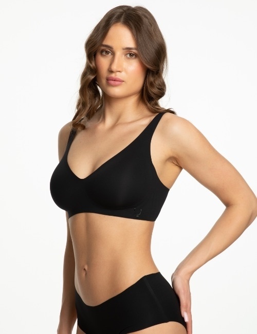Julimex bevielė liemenėlė JELLY BRA BASIC BLACK su gelinių zonų sistema