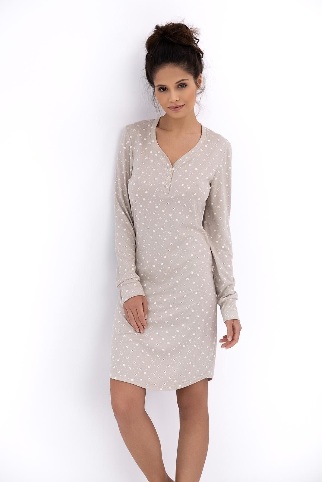 Sensis medvilnės naktinukai BAYLEE ilgomis rankovėmis