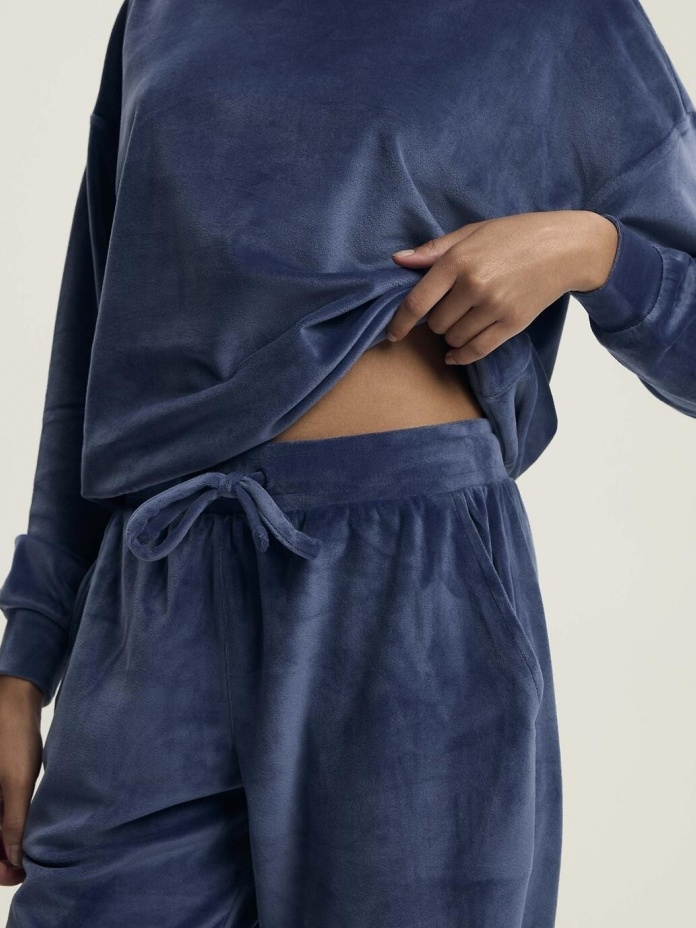 Henderson Ladies ilga veliūrinė pižama - namų rūbas DELANIE BLUE 43722