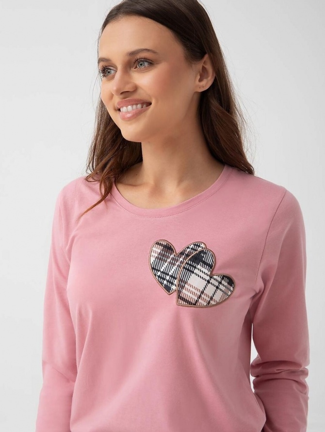 Ilga medvilninė pižama su languotomis kelnėmis LUNA 322