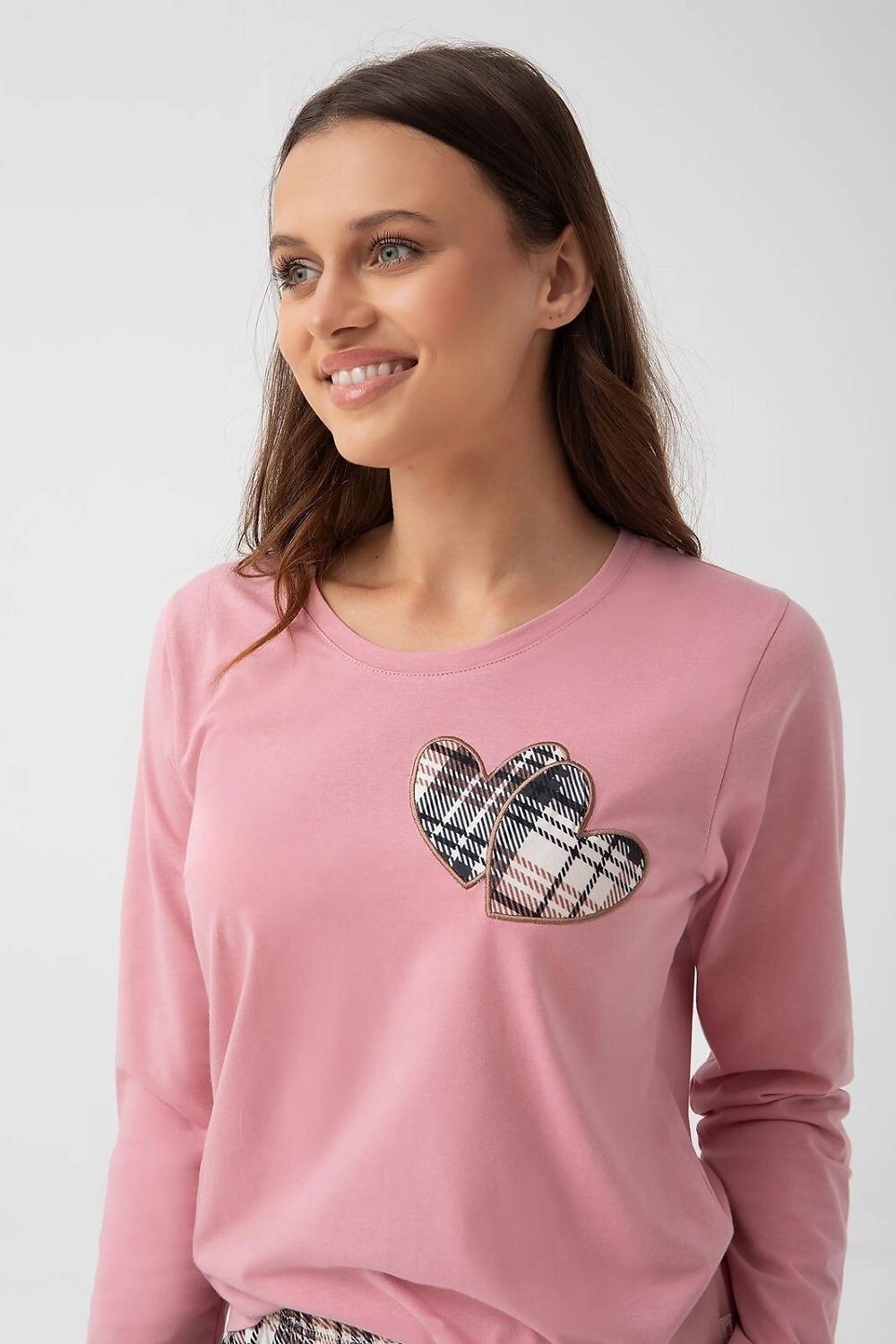 Ilga medvilninė pižama su languotomis kelnėmis LUNA 322