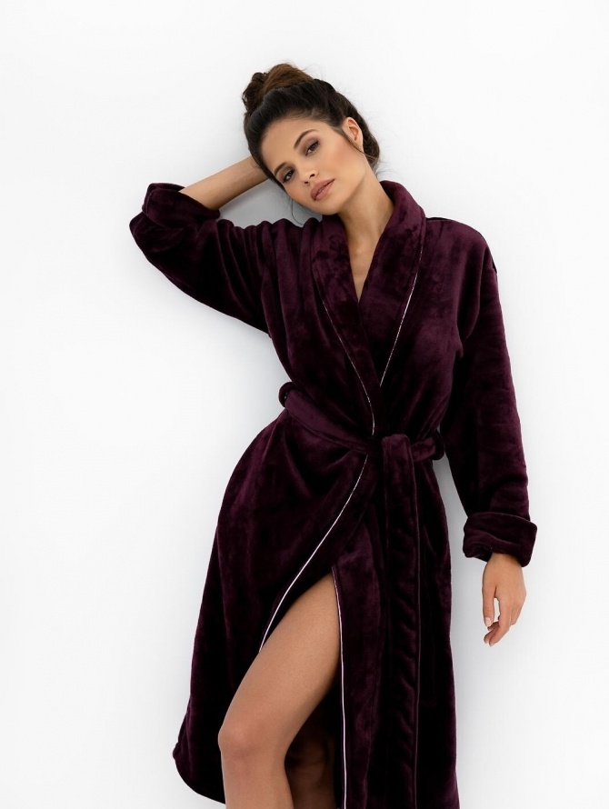 Sensis ilgas soft chalatas CAMERON burgundy Sensis ilgas soft chalatas CAMERON burgundy