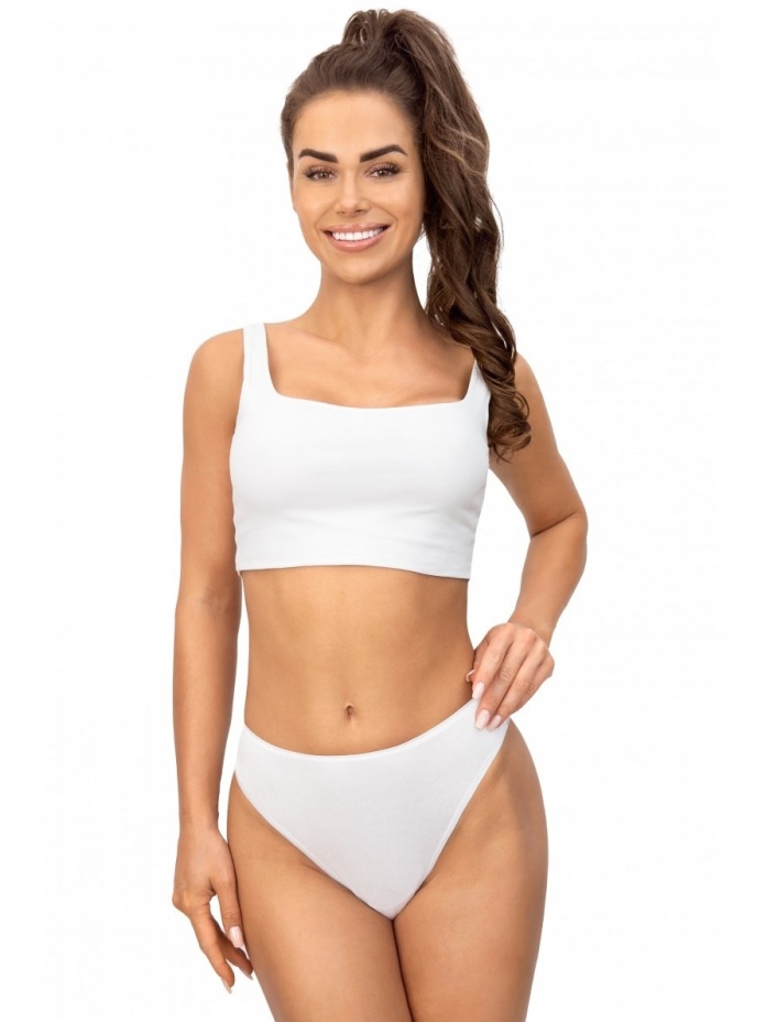 Donna brazilian medvilnės kelnaitės LACE 220 WHITE