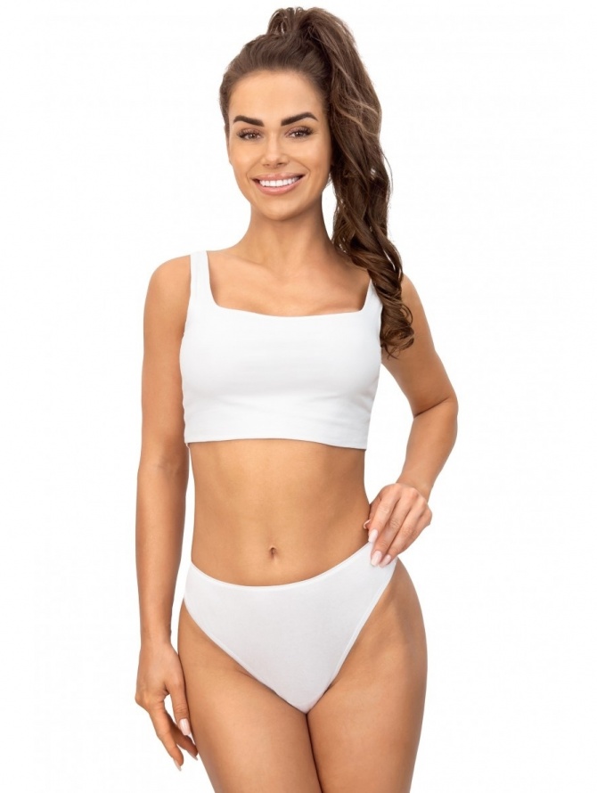 Donna brazilian medvilnės kelnaitės LACE 220 WHITE