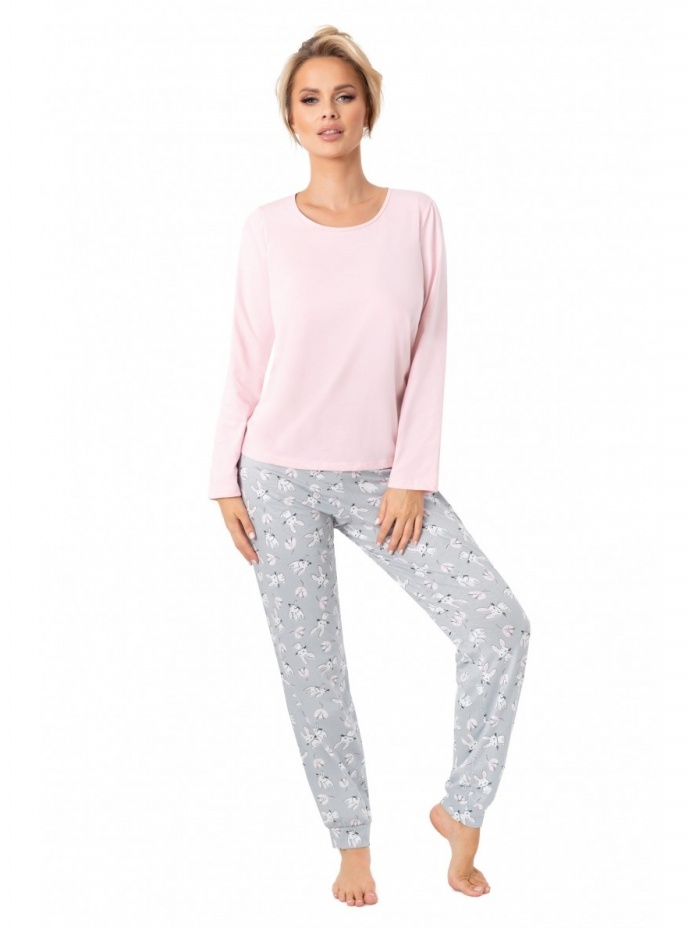 Donna medvilninė pižama BUNNY LONG PINK