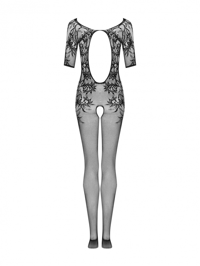 Obsessive viso kūno kojinė F238 juoda, gėlių rašto