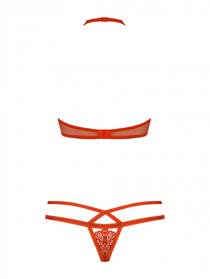 Obsessive seksualus apatinių komplektas 838-SET-3 RED