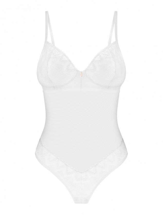 Baltas elegantiškas Obsessive bodis ALISSIUM TEDDY