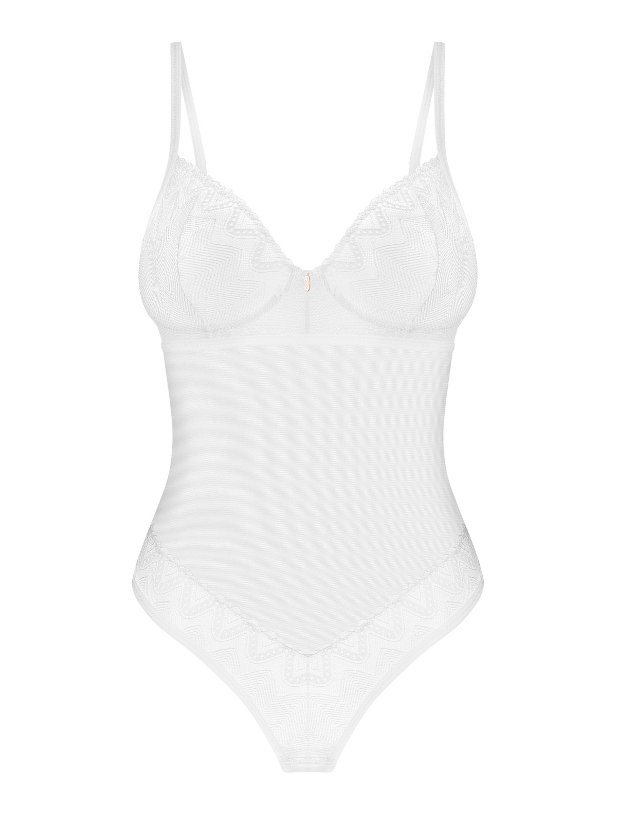 Baltas elegantiškas Obsessive bodis ALISSIUM TEDDY