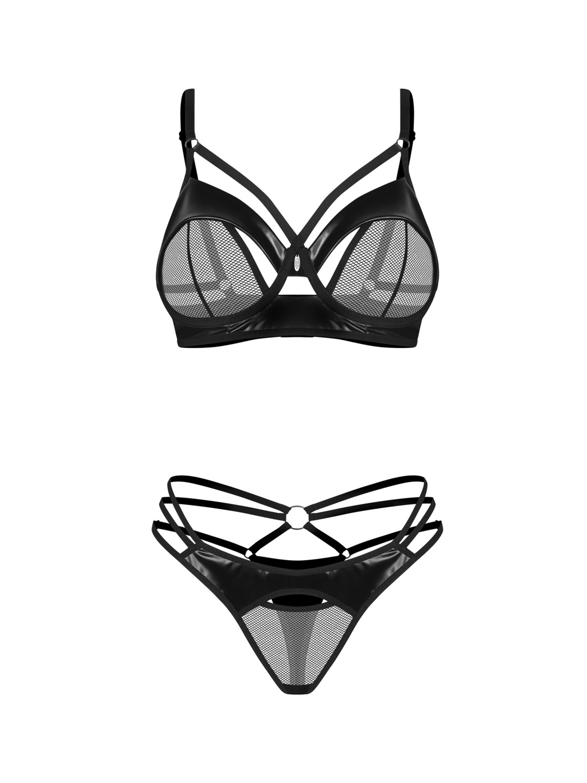 Seksualus Obsessive wet-look dviejų dalių komplektas DOMINNA SET